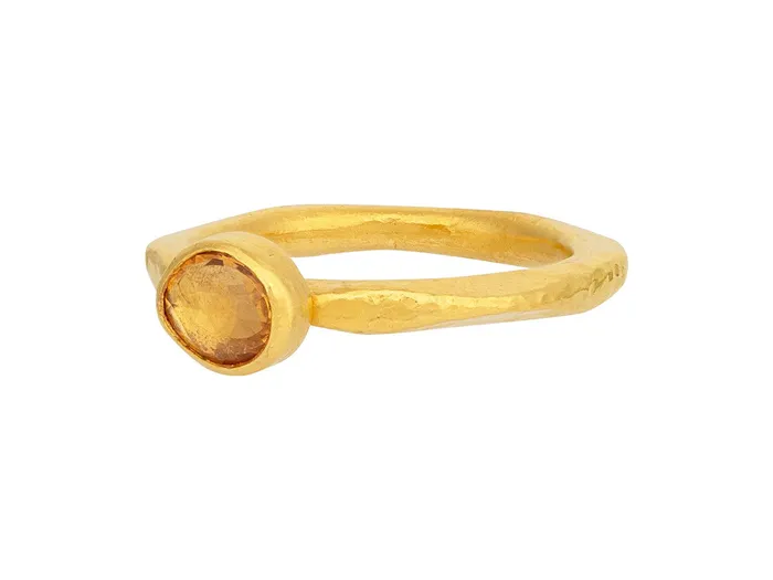 GG GOLD OOAK Rings GURHAN Skittle Gold Sapphire Stacking Ring Small Oval Stone GG GOLD OOAK Rings GURHAN Skittle Gold Sapphire Stacking Ring Small Oval Stone