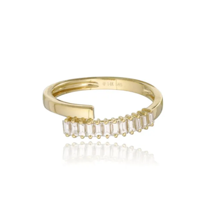 Gold Baguette Diamond Ring Alev Jewelry Rings