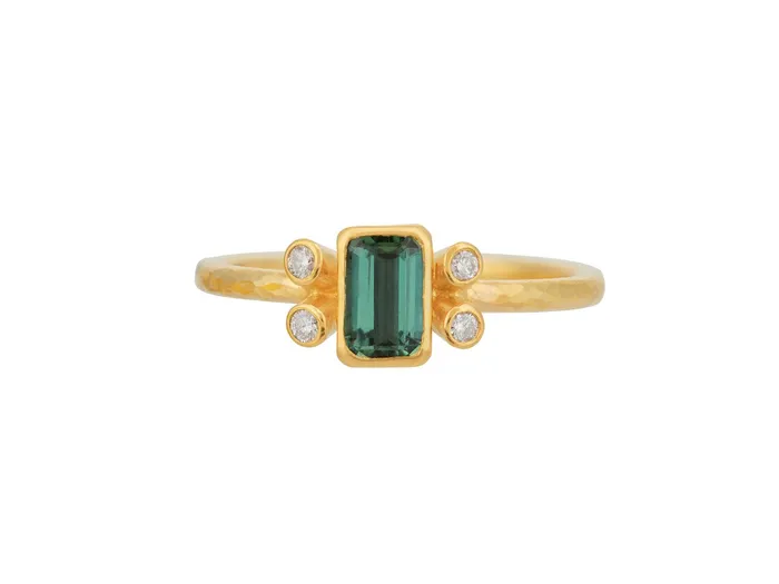 GURHAN Prism Gold Tourmaline Stacking Ring 6x4mm Rectangle GG GOLD OOAK Rings GURHAN Prism Gold Tourmaline Stacking Ring 6x4mm Rectangle GG GOLD OOAK Rings