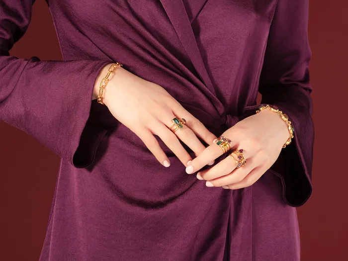 GURHAN Prism Gold Tourmaline Stacking Ring 6x4mm Rectangle GG GOLD OOAK Rings GURHAN Prism Gold Tourmaline Stacking Ring 6x4mm Rectangle GG GOLD OOAK Rings