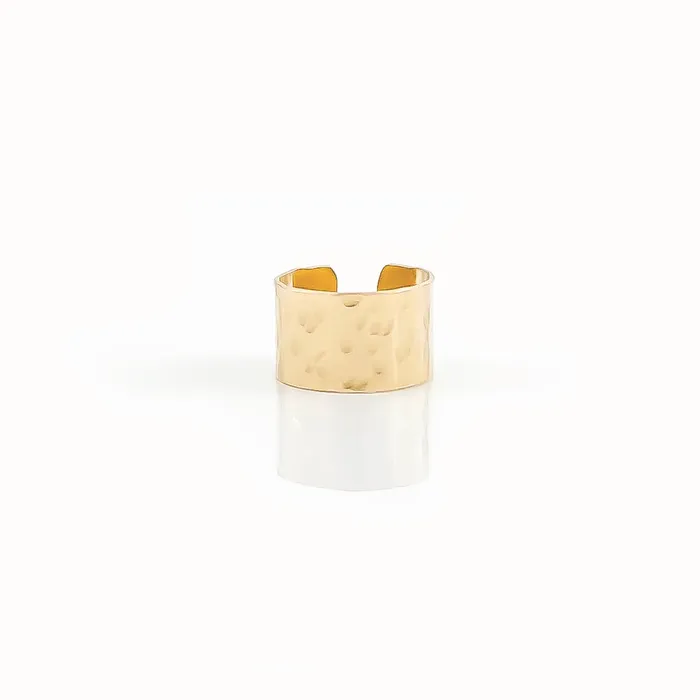Hoops By Hand Hammered Wide Gold Filled Ear Cuff Earrings