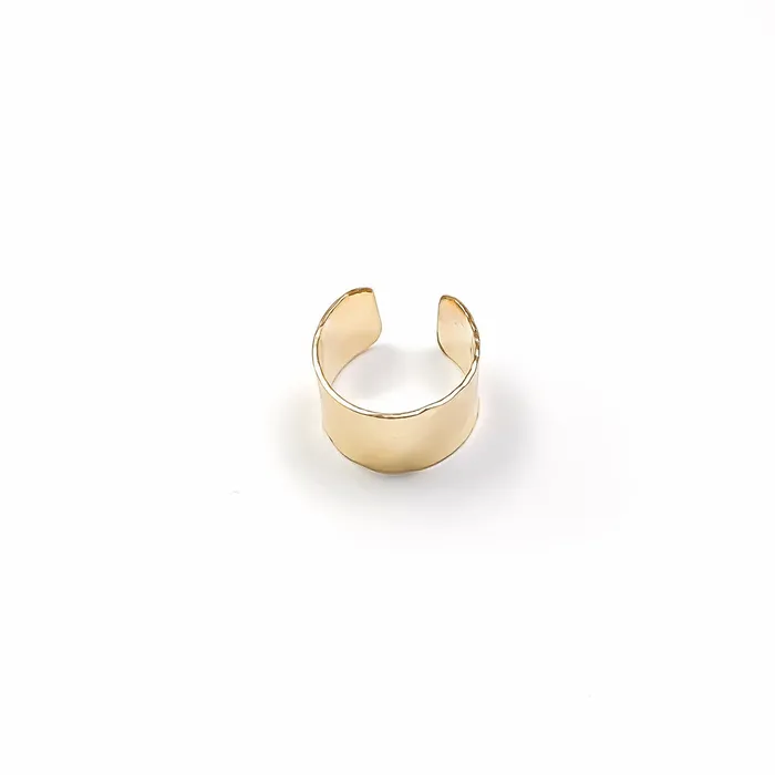 Hoops By Hand Hammered Wide Gold Filled Ear Cuff Earrings