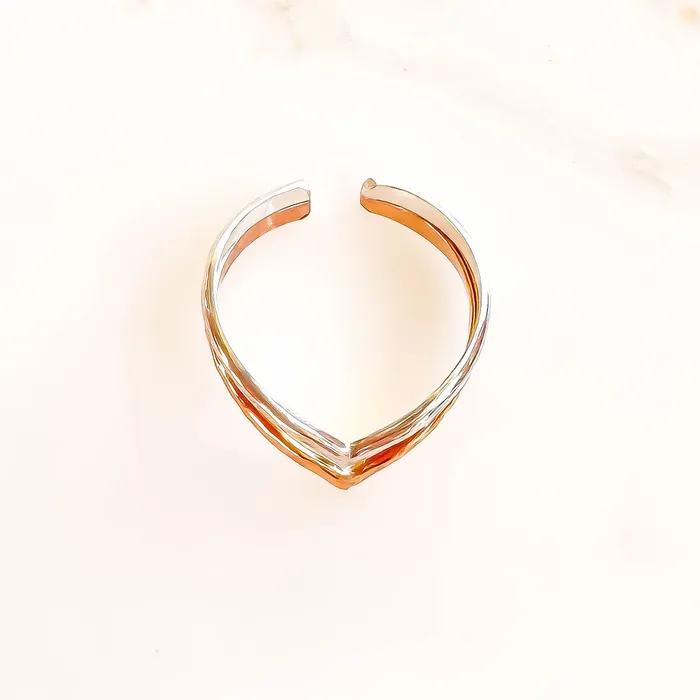 Hoops By Hand Rings Double Chevron Toe Ring 14K Gold Filled Silver