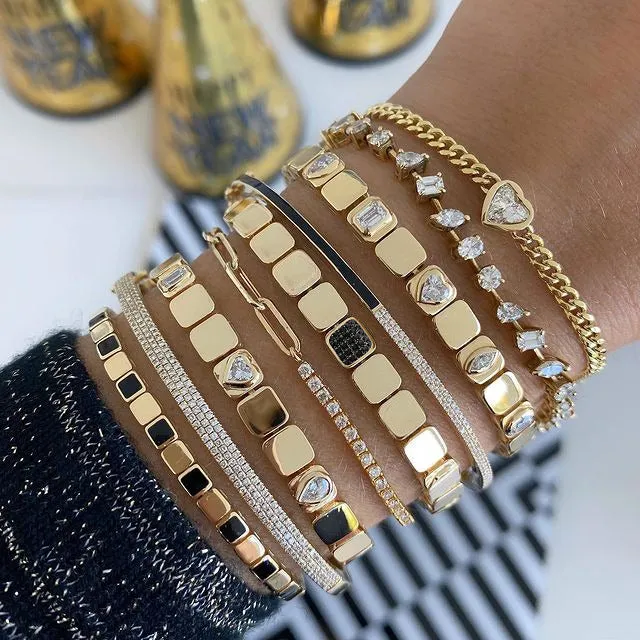 Large Golden Square Five Multi Shape Bracelet Alev Collection Bracelets