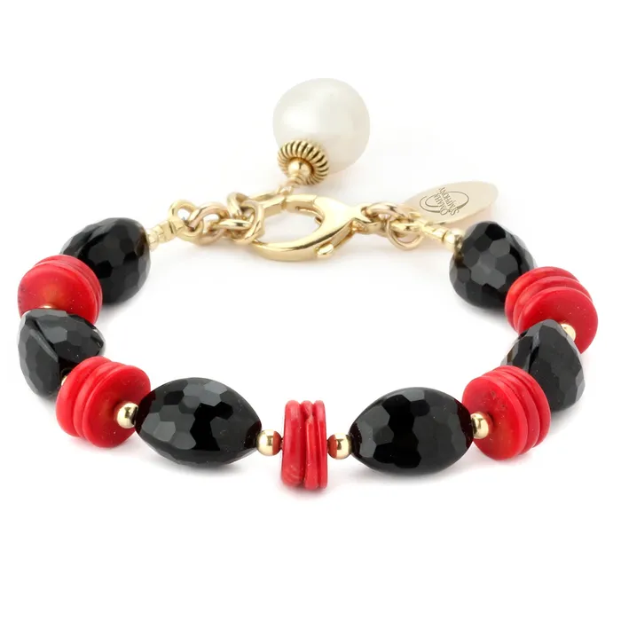Omaha Symphony Onyx Coral Bracelet345407 Elisa Ilana Bracelets