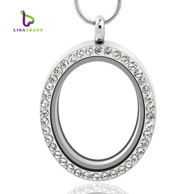 Oval Magnetic Glass Floating Charm Locket Pendant sparklingselections Charm Necklaces Oval Magnetic Glass Floating Charm Locket Pendant sparklingselections Charm Necklaces