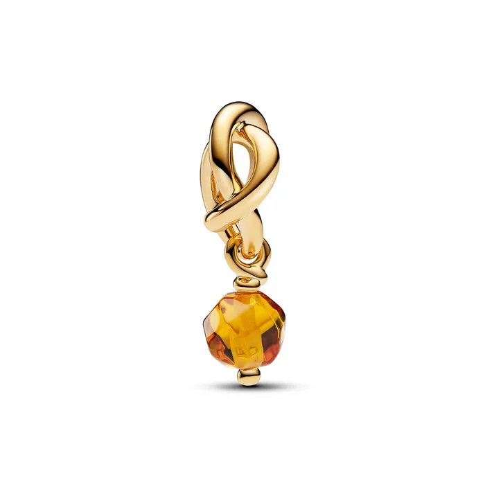 Pandora Charm Necklaces Pandora November Faceted Honey Eternity Circle Dangle Charm