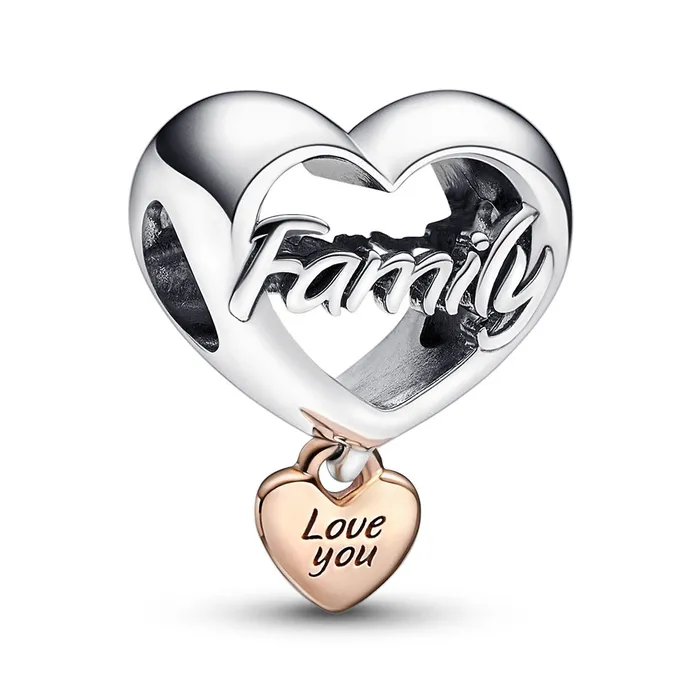 Pandora Love You Family Heart Charm Pandora Charm Necklaces