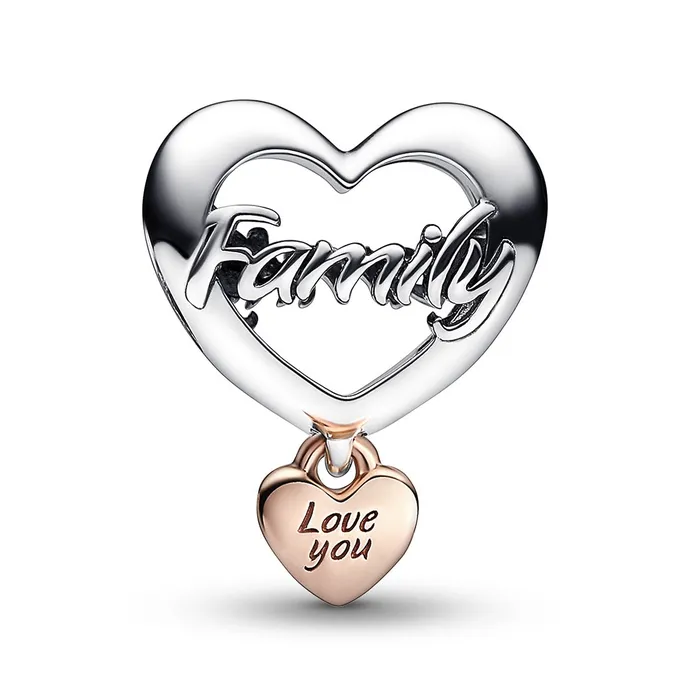 Pandora Love You Family Heart Charm Pandora Charm Necklaces