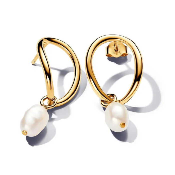 Pandora Organically Shaped Circle Baroque Treated Freshwater Cultured Pearl Earrings Pandora Earrings Pandora Organically Shaped Circle Baroque Treated Freshwater Cultured Pearl Earrings Pandora Earrings