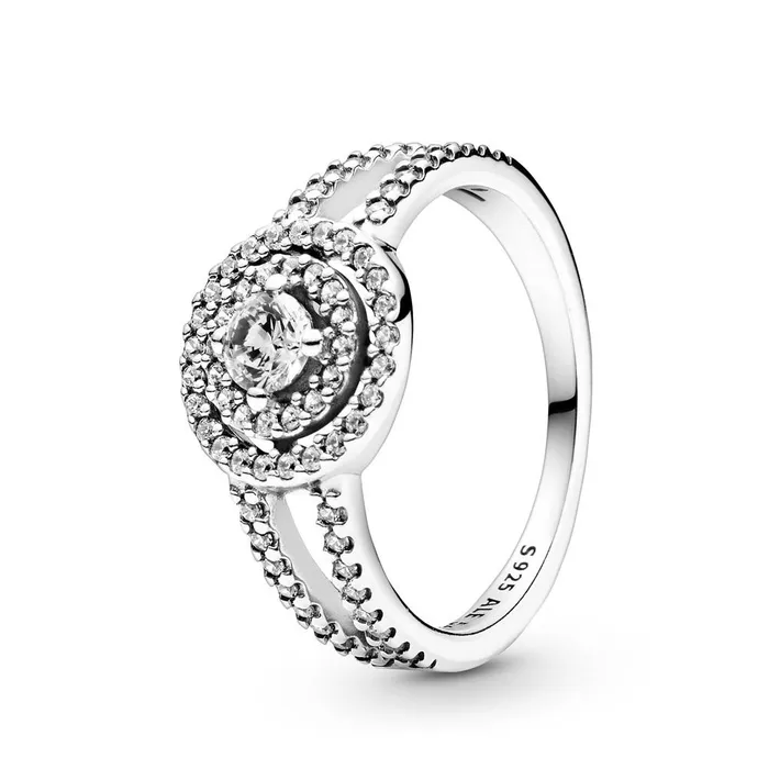 Pandora Sparkling Double Halo Ring Pandora Rings