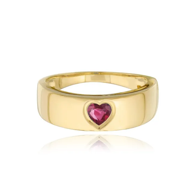 Rings Alev Collection Golden Thick Gemstone Ring