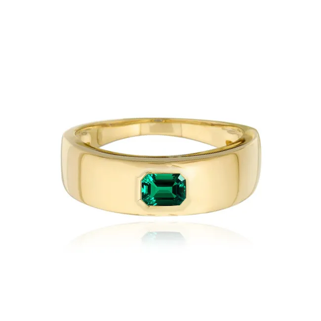 Rings Alev Collection Golden Thick Gemstone Ring
