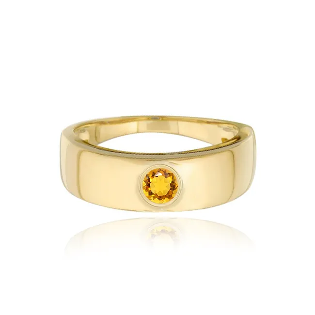 Rings Alev Collection Golden Thick Gemstone Ring