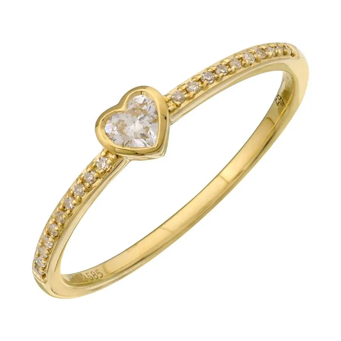 Rings Petite Solitaire Bezel Diamond Pave Ring Alev Collection