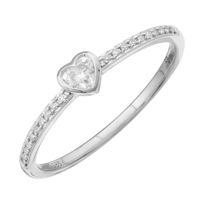 Rings Petite Solitaire Bezel Diamond Pave Ring Alev Collection
