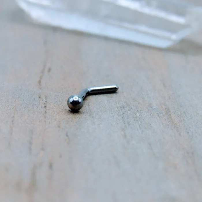 Rings Siren Body Jewelry Titanium half dome top nose ring 2mm L bend style nostril piercing jewelry bar anodized Rings Siren Body Jewelry Titanium half dome top nose ring 2mm L bend style nostril piercing jewelry bar anodized
