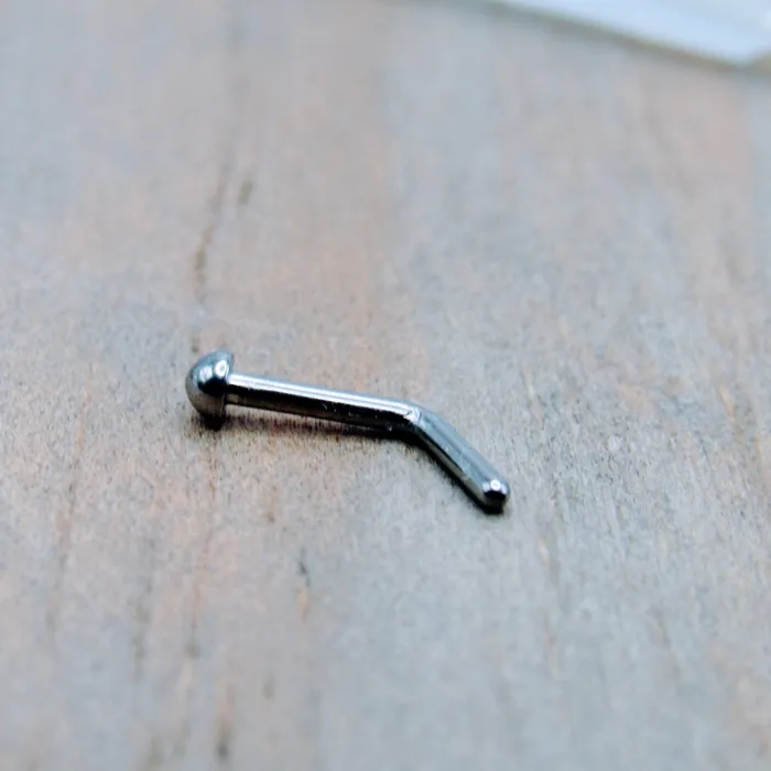 Rings Siren Body Jewelry Titanium half dome top nose ring 2mm L bend style nostril piercing jewelry bar anodized