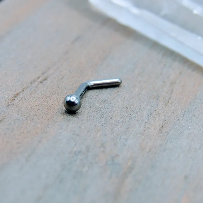 Rings Siren Body Jewelry Titanium half dome top nose ring 2mm L bend style nostril piercing jewelry bar anodized