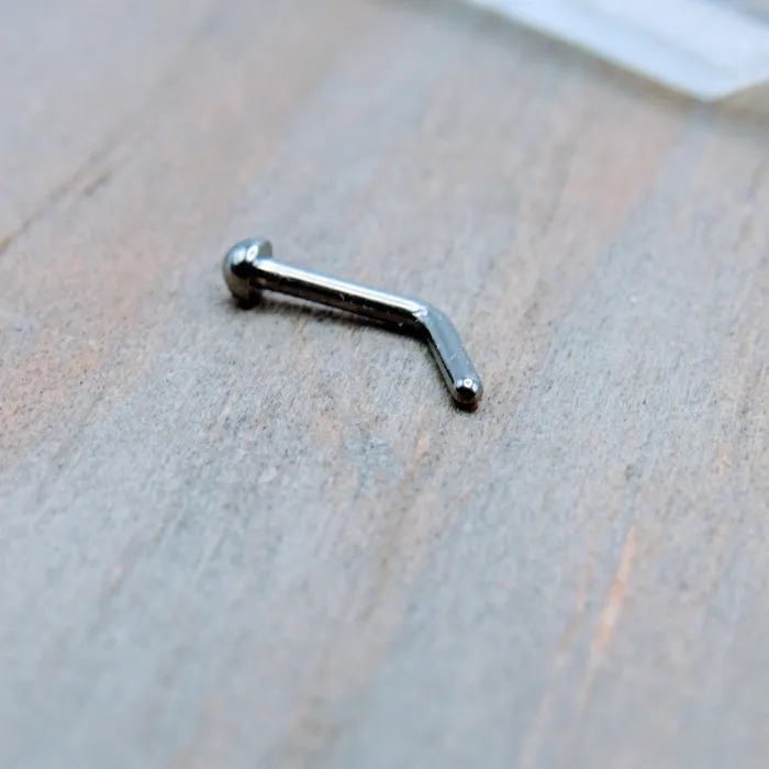 Rings Siren Body Jewelry Titanium half dome top nose ring 2mm L bend style nostril piercing jewelry bar anodized