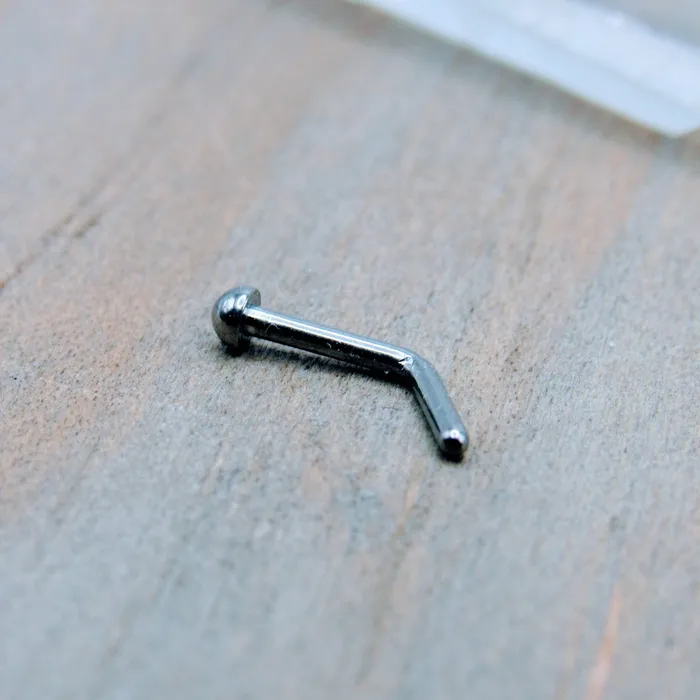 Rings Siren Body Jewelry Titanium half dome top nose ring 2mm L bend style nostril piercing jewelry bar anodized