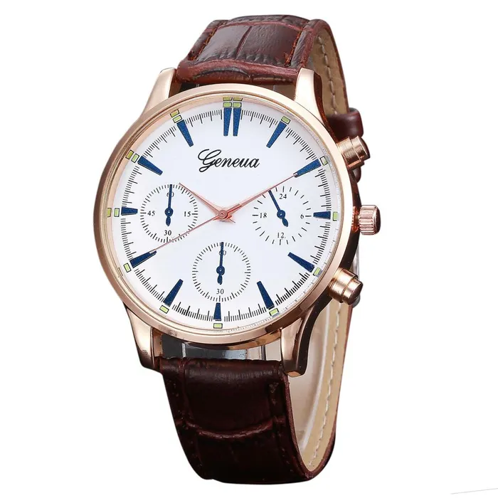 Rings sparklingselections Men Analog Quartz Leather Band Wristwatch