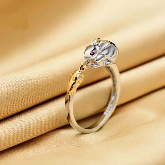 Rings sparklingselections Silver Cute Rabbit Ring for Women