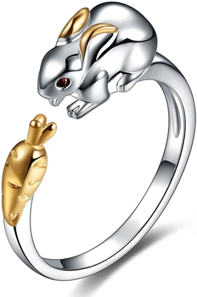 Rings sparklingselections Silver Cute Rabbit Ring for Women