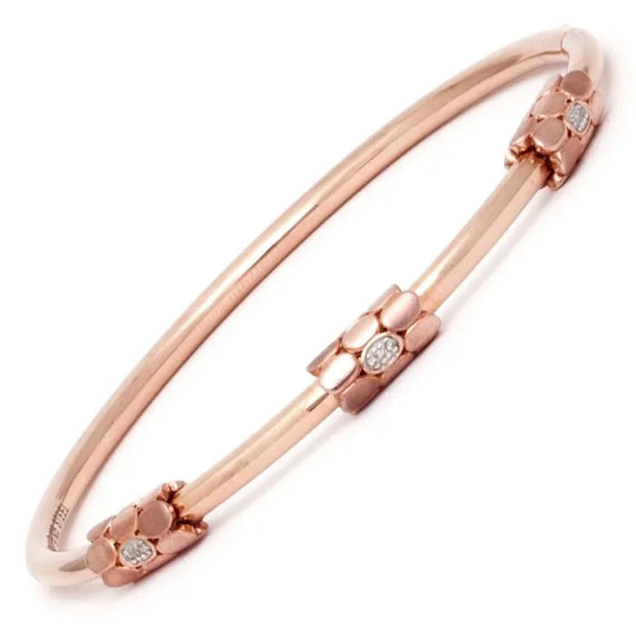 Rose Stainless Steel Diamond Bangle Elisa Ilana Bracelets