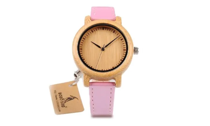 sparklingselections Bamboo Watch For Women Simple Pink Charming Leather Fashion Quartz Wristwatches Watches sparklingselections Bamboo Watch For Women Simple Pink Charming Leather Fashion Quartz Wristwatches Watches