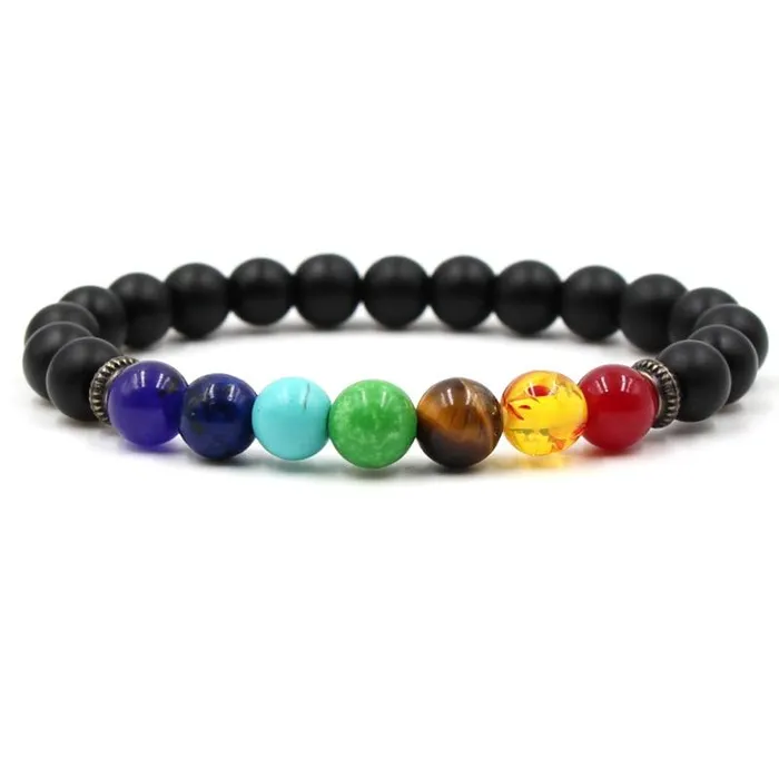 sparklingselections Bracelets High Quality New 7 Color Chakra Healing Beads Lava Bracelet For Women Buddha Prayer Natural Stone Yoga Bracelet sparklingselections Bracelets High Quality New 7 Color Chakra Healing Beads Lava Bracelet For Women Buddha Prayer Natural Stone Yoga Bracelet