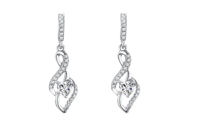 sparklingselections Earrings Heart Long Drop Earrings for Women
