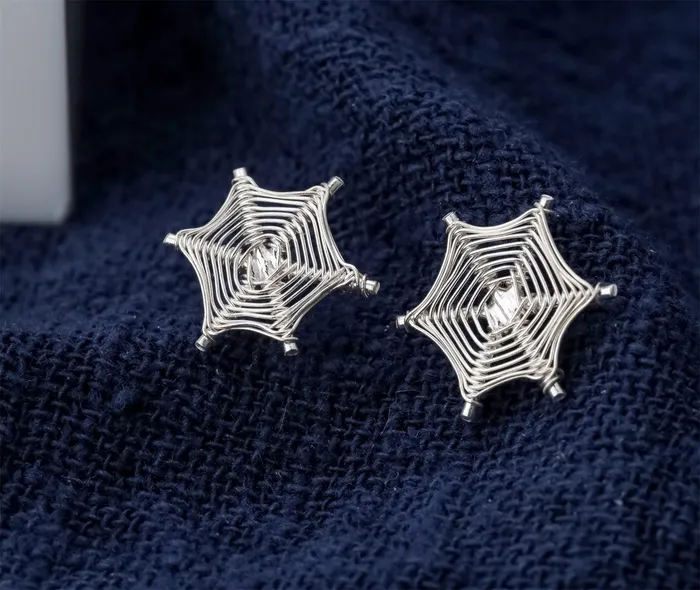 sparklingselections Earrings New Sterling Silver Web Womens Earrings For Parties sparklingselections Earrings New Sterling Silver Web Womens Earrings For Parties