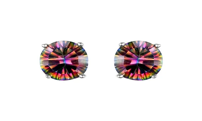 sparklingselections Earrings Rainbow Mystic Topaz Earrings Studs