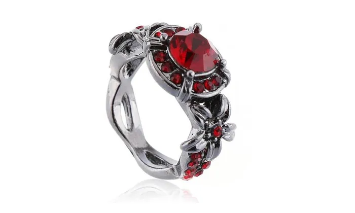 sparklingselections Rings Red Rose Gold Filled Engagement Ring For Women
