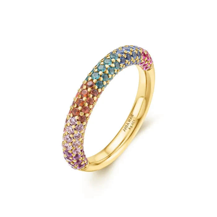 Sunny Sparkler Rainbow Pave Ring Ania Haie Rings