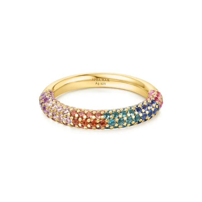 Sunny Sparkler Rainbow Pave Ring Ania Haie Rings