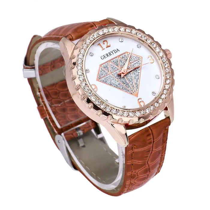 Watches sparklingselections New Women Luxury Diamond Rhinestone Faux Leather Analog Watch Watches sparklingselections New Women Luxury Diamond Rhinestone Faux Leather Analog Watch