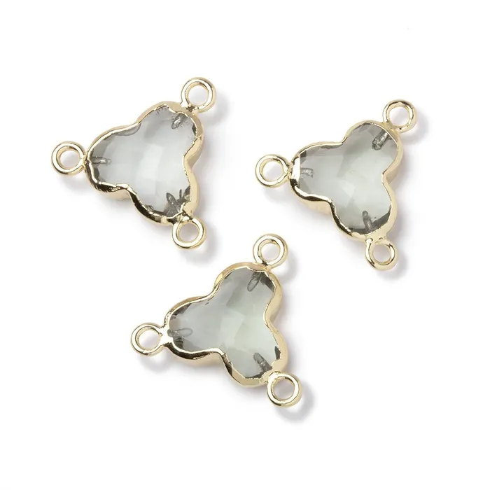 11mm Gold Leafed Prasiolite Faceted Trefoil 3 Ring Connector 1 piece Beadsofcambaycom Rings 11mm Gold Leafed Prasiolite Faceted Trefoil 3 Ring Connector 1 piece Beadsofcambaycom Rings