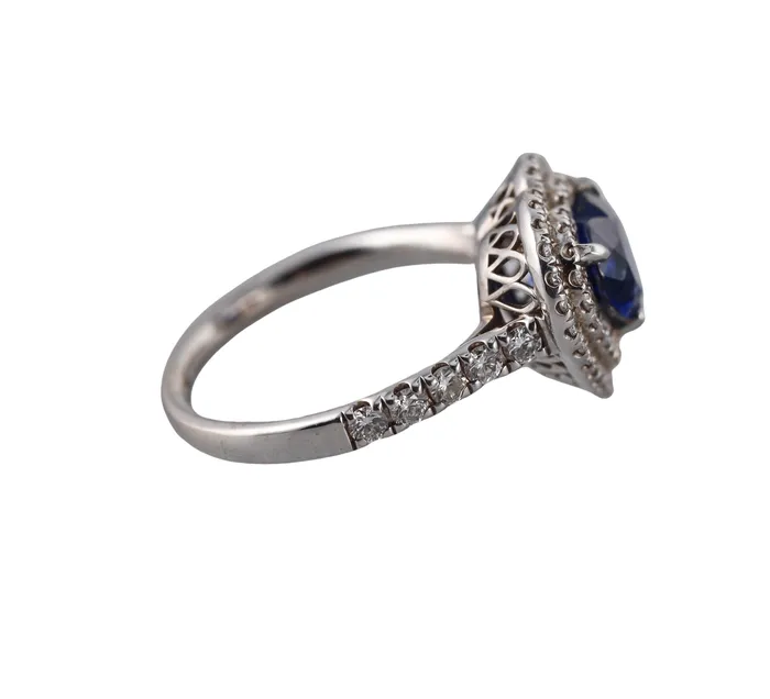 248ct Sapphire Diamond Gold Ring Not Signed Rings