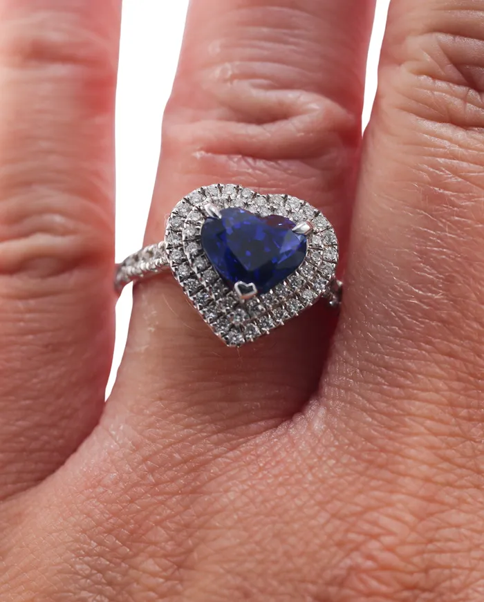 248ct Sapphire Diamond Gold Ring Not Signed Rings
