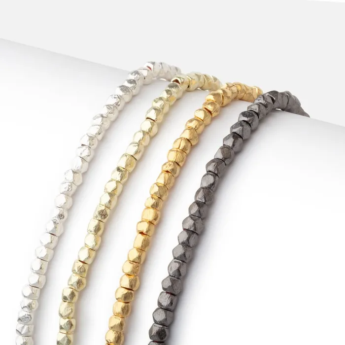 3mm Brushed Hand Cut Faceted Nugget Beads Beadsofcambaycom Rings
