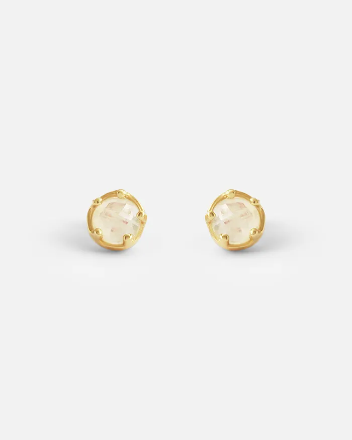 Ariko PreStyled Sets Moonstone Yellow Gold Studs