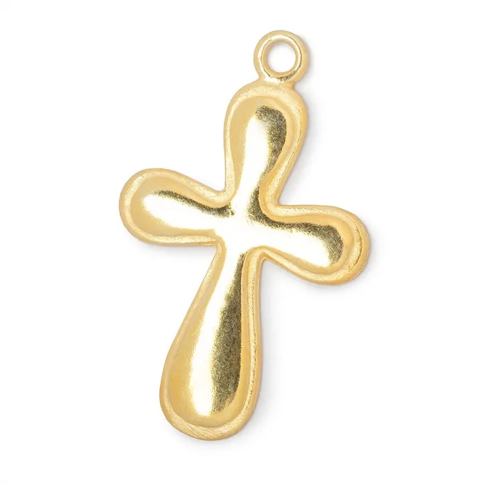 Beadsofcambaycom Charm Necklaces 34x25mm Groovy Cross Pendant Charm 1 piece Beadsofcambaycom Charm Necklaces 34x25mm Groovy Cross Pendant Charm 1 piece
