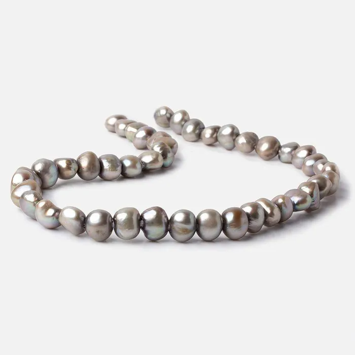 Beadsofcambaycom Earrings 10x811x9mm Lambs Ear Silver Baroque 25mm large hole Pearls 43 pcs 15 inch Beadsofcambaycom Earrings 10x811x9mm Lambs Ear Silver Baroque 25mm large hole Pearls 43 pcs 15 inch