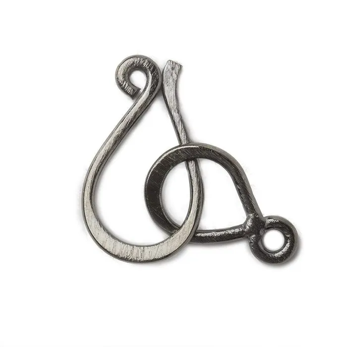 Beadsofcambaycom Earrings 30x14mm Black Gold plated Silver Hook and Eye Clasp 1 piece Brushed Beadsofcambaycom Earrings 30x14mm Black Gold plated Silver Hook and Eye Clasp 1 piece Brushed