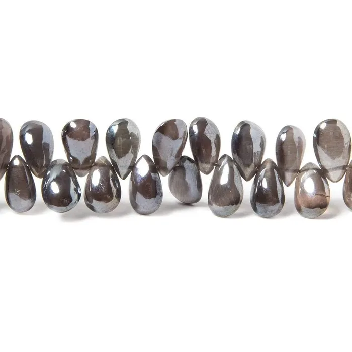 Beadsofcambaycom Earrings 5x46x4mm Silver Mystic Cats Eye Scapolite plain pears 825 inch 82 beads Beadsofcambaycom Earrings 5x46x4mm Silver Mystic Cats Eye Scapolite plain pears 825 inch 82 beads