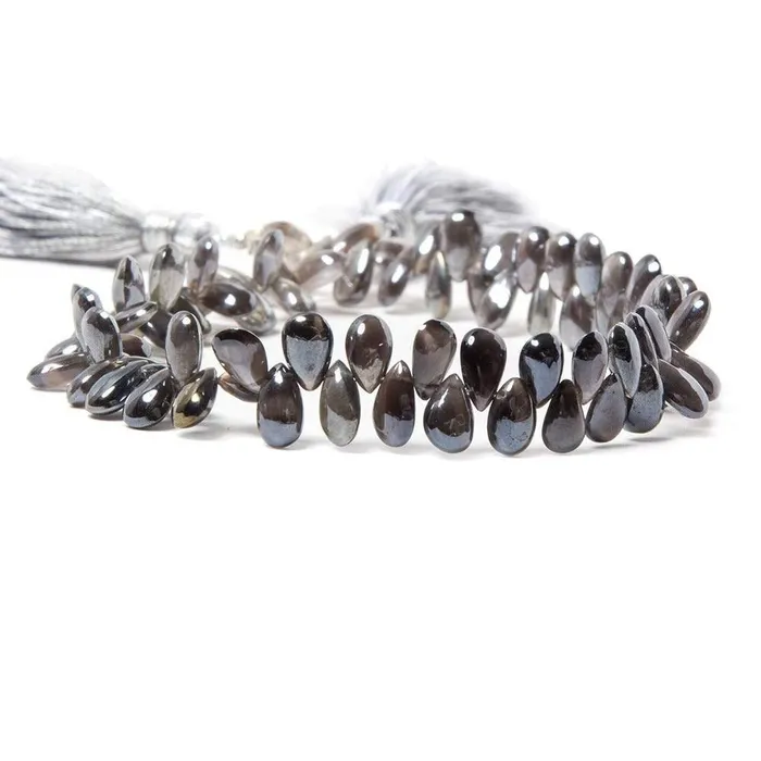 Beadsofcambaycom Earrings 5x46x4mm Silver Mystic Cats Eye Scapolite plain pears 825 inch 82 beads Beadsofcambaycom Earrings 5x46x4mm Silver Mystic Cats Eye Scapolite plain pears 825 inch 82 beads