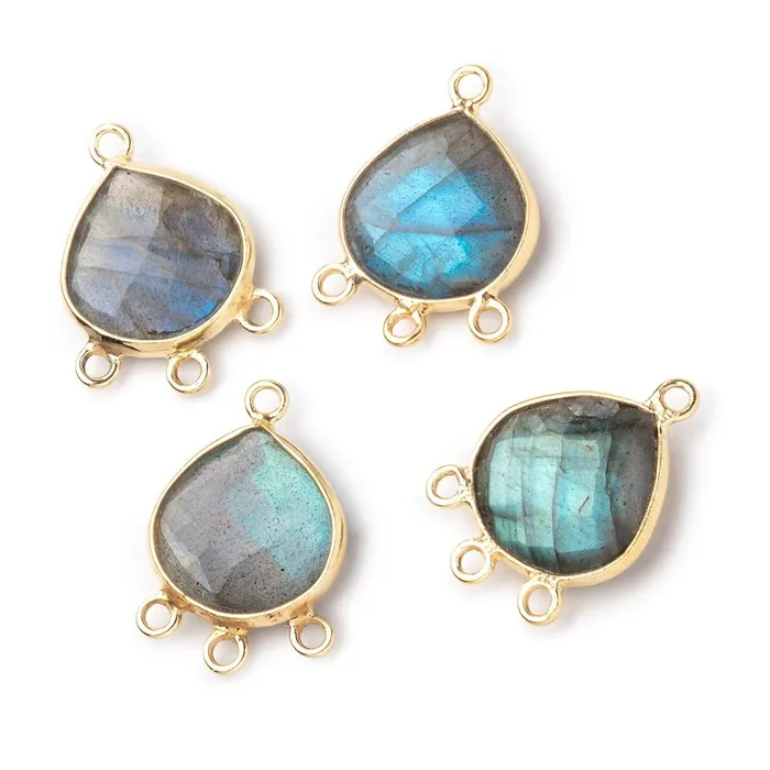 Beadsofcambaycom Rings 12mm Vermeil Bezel Labradorite Faceted Heart 3 ring Connector 1 Focal piece Beadsofcambaycom Rings 12mm Vermeil Bezel Labradorite Faceted Heart 3 ring Connector 1 Focal piece