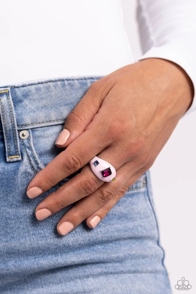 Blinding Behavior Pink Ring Jewelry by Bretta Paparazzi Accessories Rings